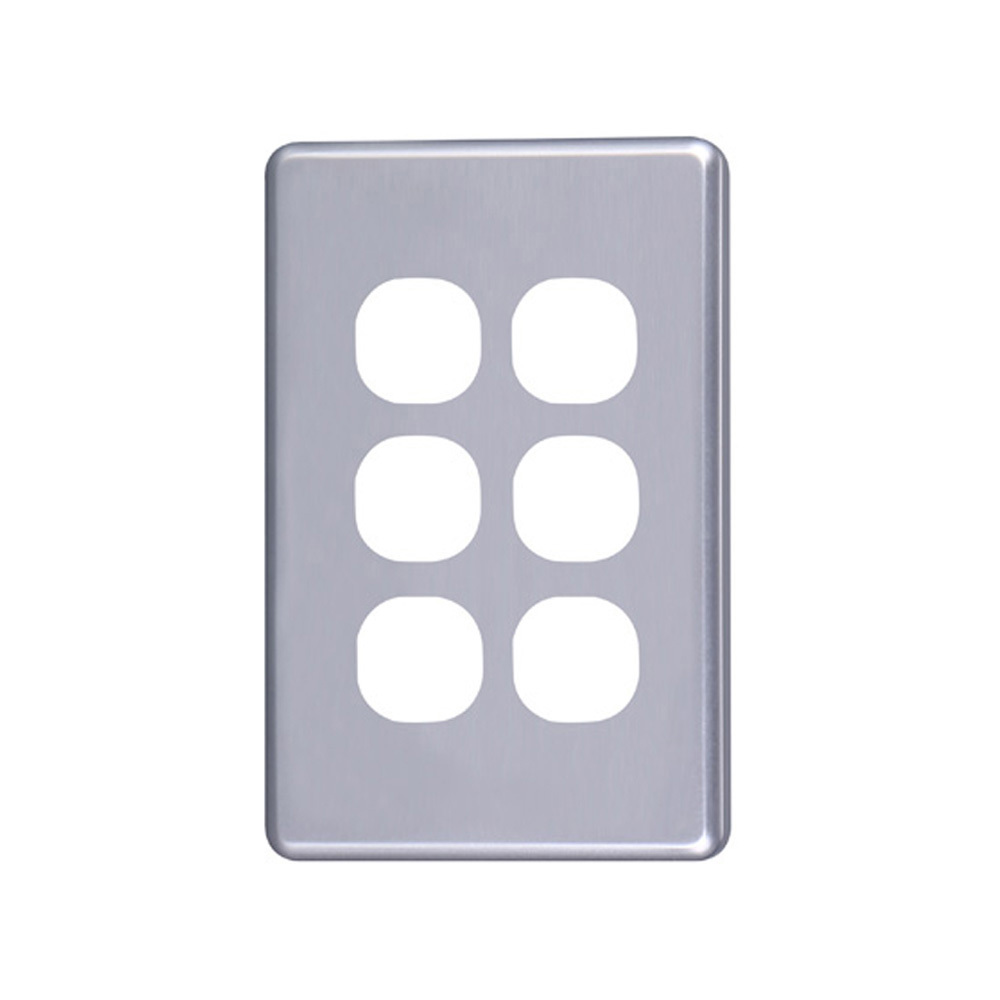 4Cabling 4C | Classic 6 Gang Switch Cover - Silver