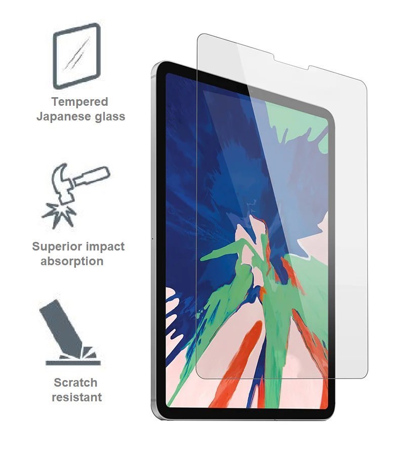 Cygnett OpticShield Apple iPad Pro 12.9' (2021/2020/2018) Tempered Glass Screen Protector - (CY2731CPTGL), Superior Impact Absorption
