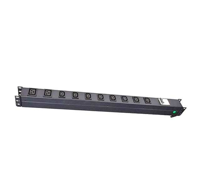 Powershield 10 Outlet Vertical Iec Pdu C20 Input, 8X 10A Iec C13 & 2X 16A Iec C19, 2M Power Cord, 0Ru, Black