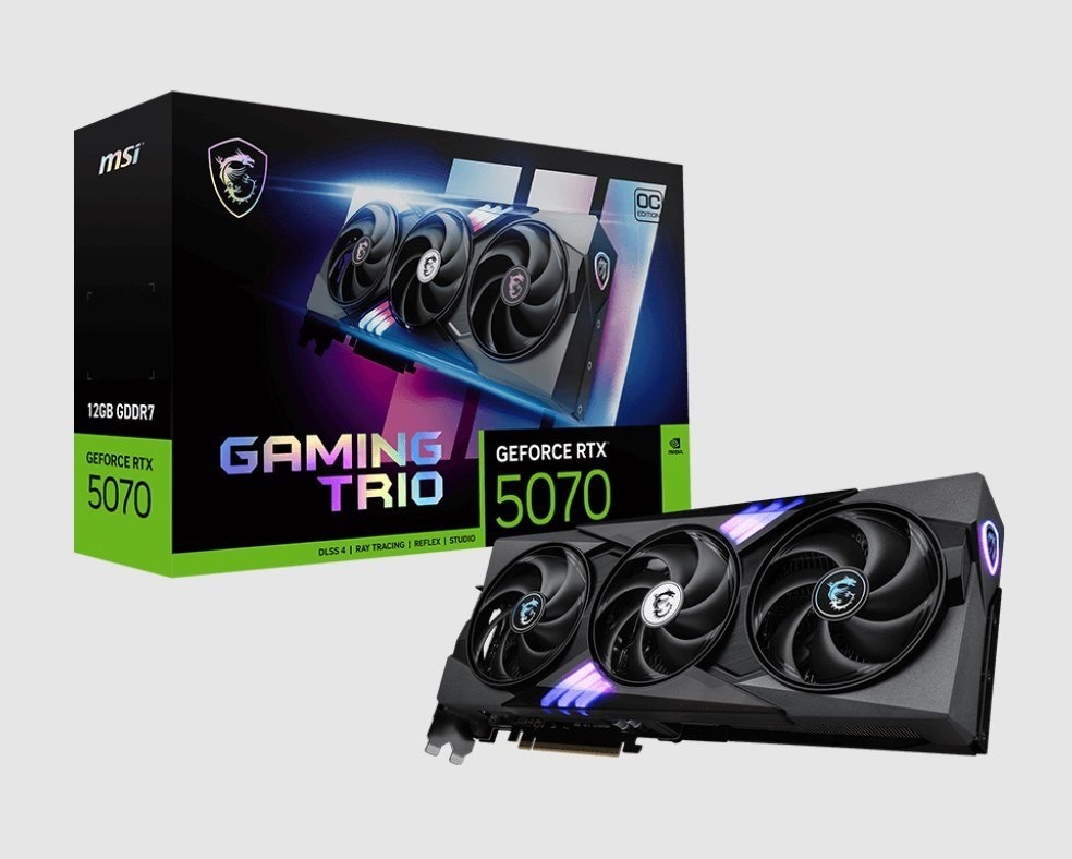 Msi nVidia GeForce RTX™ 5070 12G Gaming Trio Oc, Boost: 2610 MHz, Cuda 6144 Units, 12GB GDDR7, Hdmi™ X 1