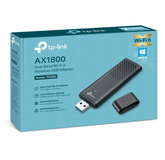 Tp-Link Archer Tx20u Ax1800 Dual Band Wi-Fi 6 Wireless Usb Adapter, 3YR