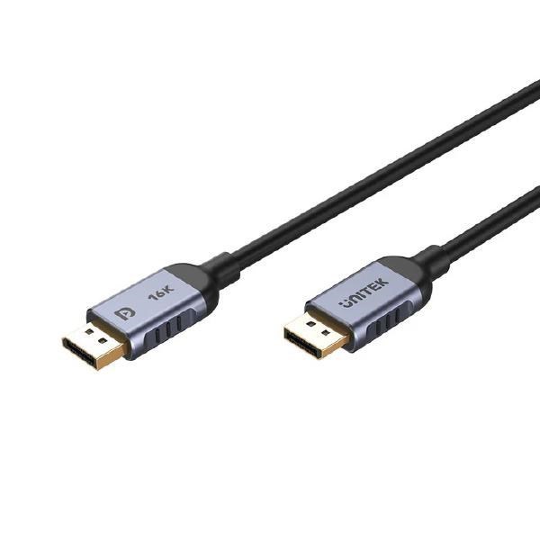 Unitek 3M Gaming 8K DisplayPort 2.1 Cable, 120Hz, 16K-60Hz And 4K-240Hz, Up To 80Gbps, Grey, Unitek Gift Box