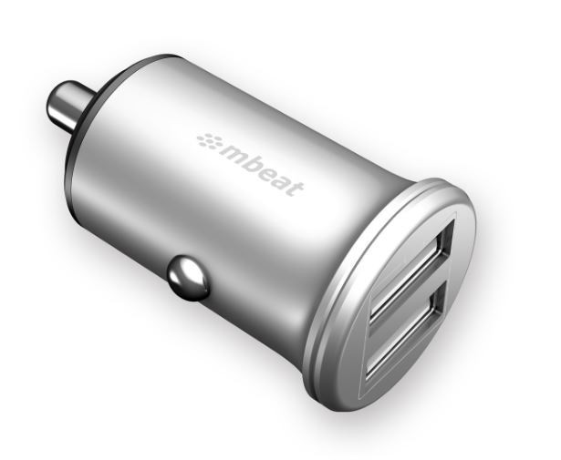 mBeat (LS) Mbeat® Power Dot Pro Dual Port 4.8A Rapid Car Charger - 24W/Metallic Design/Fast Charging Package Weight: 32G (LS> MB-CHGR-CC01)