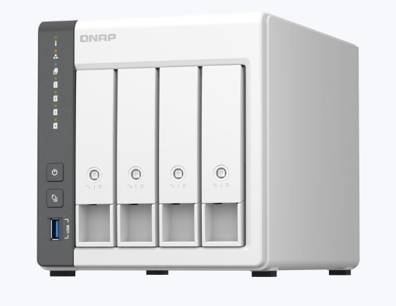Qnap TS-433-4G 4 Bay Nas 64-Bit Arm 4-Core Cortex-A55 2.0GHz, 4GB On Board, Mali-G52 Gpu, 2.5G Ethernet, Wol, 2*Usb2, 1*Usb3.2 Gen1