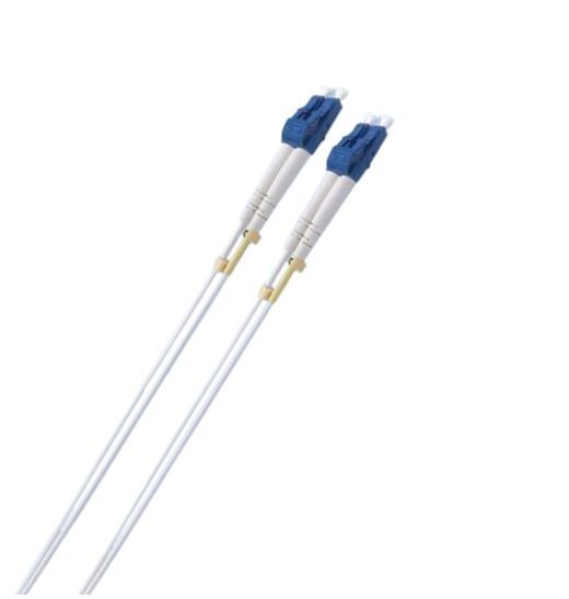 8Ware Fibre Upc LC-LC Single Mode Os2 Dual-Core Optic Duplex Armored Low Smoke Zero Halogen (LSZH) Cable White 1M