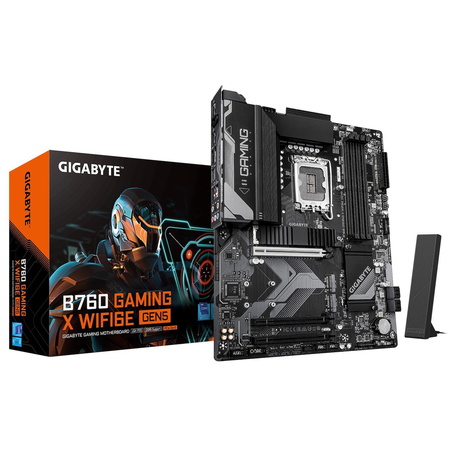 Gigabyte B760 Gaming X Wifi6e Gen5, Intel Lga 1700 Atx Motherboard, 4X DDR5 ~256GB, 3X Pci-E X16, 3X M.2, 4X Sata, 1X Usb 3.2, 1X Usb-C, 5X Usb 2.0