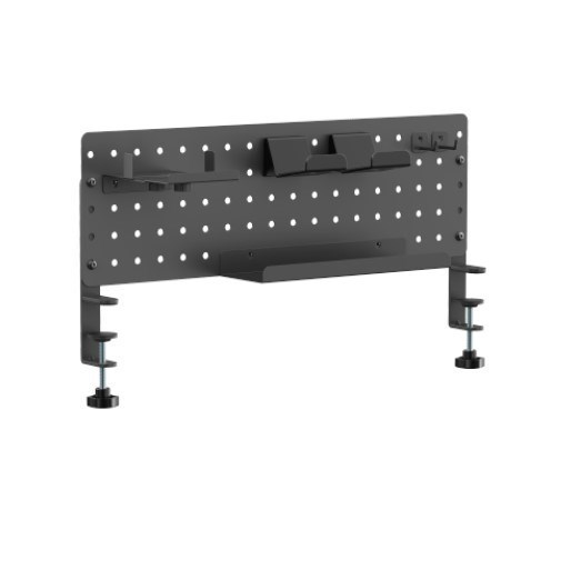 Brateck GMPB-05-02-B Clamp-On Desk Pegboard Organizer With Storage Kits (Black) (LS)