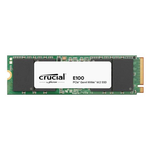 Crucial E100 480GB Gen4 NVMe SSD 4700/2500 MB/s R/W 60TBW 350K/460K Iops 1.5M HRS MTTF M.2 PCIe4 3YRS <500GB ~Crucial P3