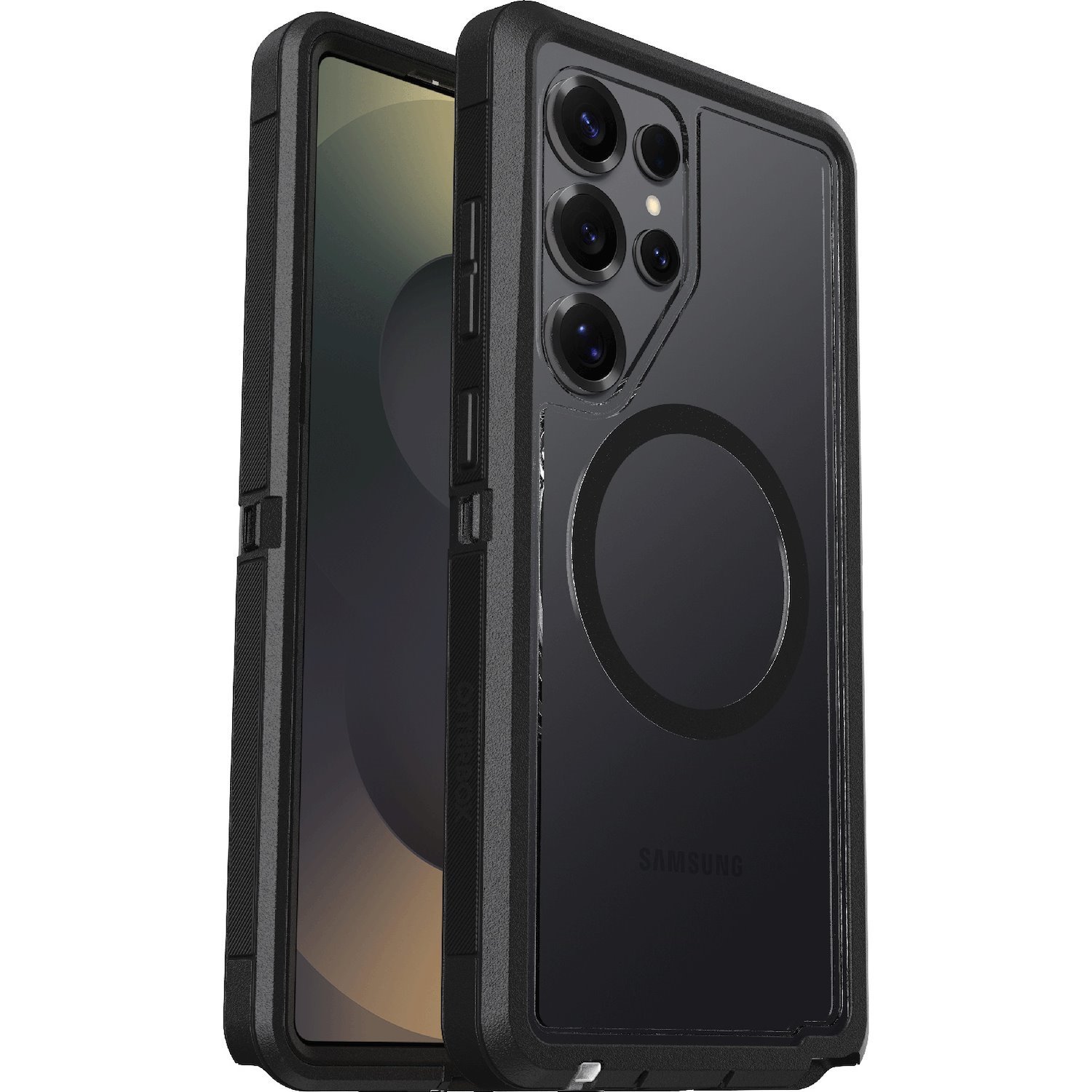 OtterBox Defender XT Clear Magnet Samsung Galaxy S25 Ultra 5G (6.9') Case Dark Side Clear/Black-(77-97584),DROP+ 7X Military Standard,7 Years Warranty