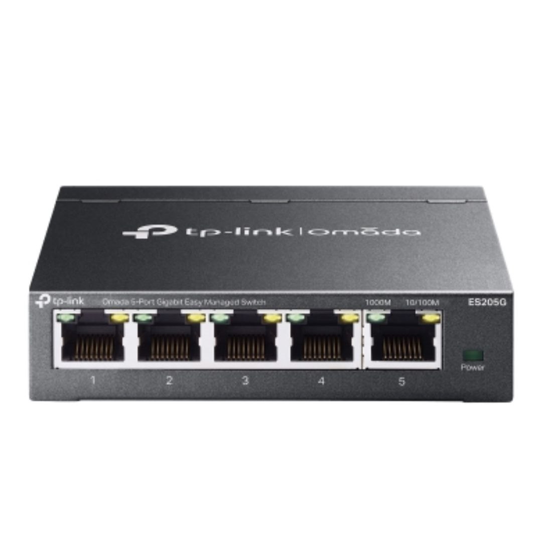 TP-Link Es205g Omada 5-Port Gigabit Easy Managed Switch BY Omada SDN, Vlan, QoS, Igmp Snooping, Loop Prevention, Port Isolation