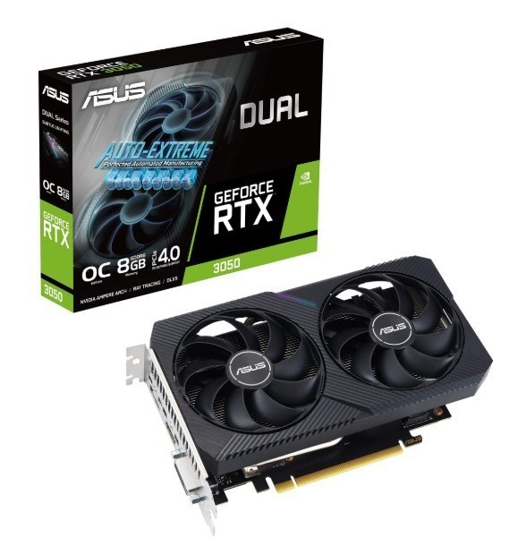Asus nVidia GeForce Dual-Rtx3050-8G-V2 RTX™ 3050 V2 8GB GDDR6 With Two Powerful Axial-Tech Fans And A 2-Slot Design For Broad Compatibility