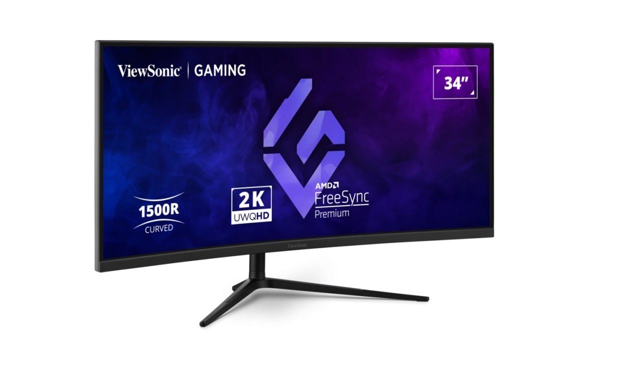 ViewSonic 34' Curved 3440X1440, 180Hz 1MS 1500R, HDR10, Adaptive SYNC, 2X Hdmi, 2X DP, Speaker, Vesa 100, VX3418-2KPC Office Gaming Ultra Wide Monitor