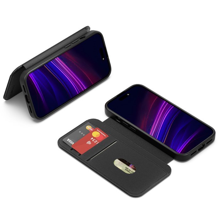 Cygnett MagWallet Apple iPhone 16 Pro (6.3') Case -Black(CY5022MAGWT),360° Protection,Multi-Angle,3x Card Slots,4FT DropProof,2 Years Warranty