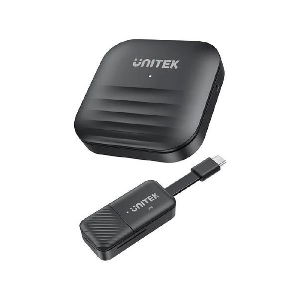Unitek Usb-C Wireless Hdmi Extender Kit, Max. 1920, *1080@60Hz, Up To 50M, Gift Box, Network: 2.4G+5G, Android / Windows / Ios/ Mac, Black