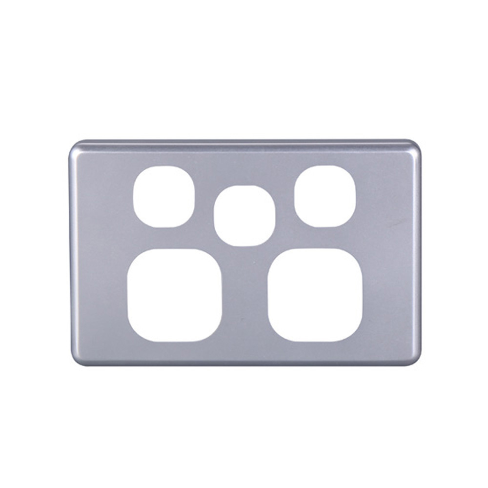 4Cabling 4C | Classic Double Power Point With Extra Switch Cover Plate - Silver