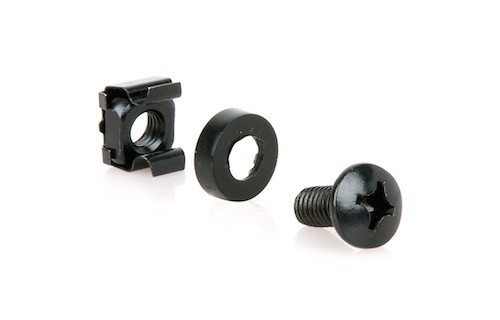 Serveredge Heavy Duty M6 Cage Nuts Washer & Screw Set : Pack Of 50 : Black