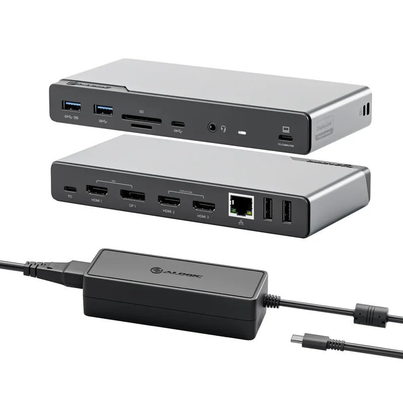 Alogic Universal DV4 USB Type C Docking Station for Notebook, Computer, MacBook - Charging Capability - Memory Card Reader - SD - 100 W - Space Gray - Desktop