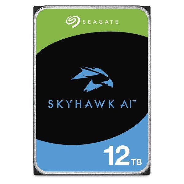 Seagate 12TB 3.5' SkyHawk Ai Surveillance Sata HDD 256MB Cache, 7200RPM, 24X7 Workload, DVR And NVR Systems