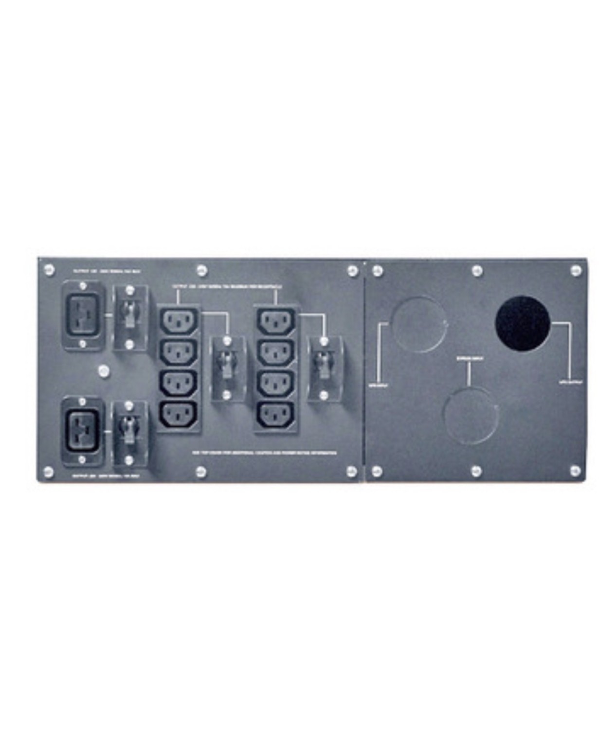 SBP10KRMI4U APC by Schneider Electric Service Bypass Panel Rack Mount 4U 230V 100Amp 1Ph HW input, outputs: (8) C13 (2) C19
