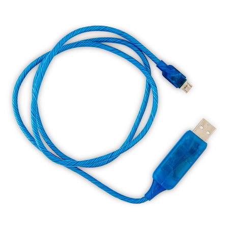 Generic Visible Flowing Micro Usb Charging Cable - Blue