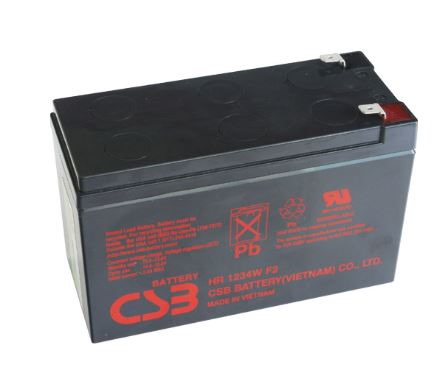 HR1234 - CSB Battery 12V 34W 9AH (5 Years Design Life General Purpose) F2 Top Terminal Battery, 1 Year Warranty 