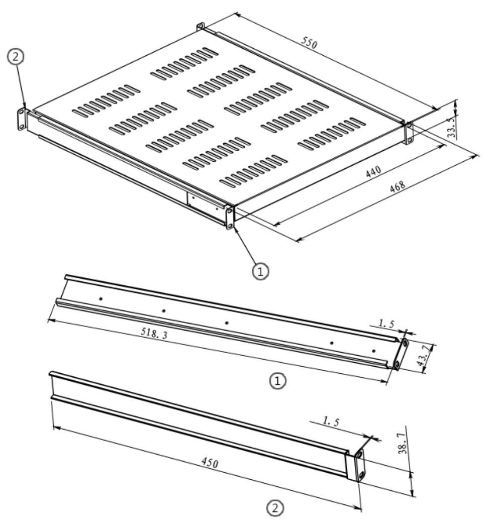 SUASS0180 - Davis Legend Sliding Shelf for 800mm Cabinets