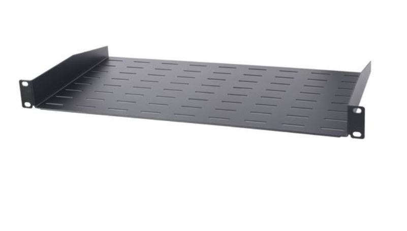 1RU 250mm Deep Vented Shelf w/ 25kg Capacity in Black 