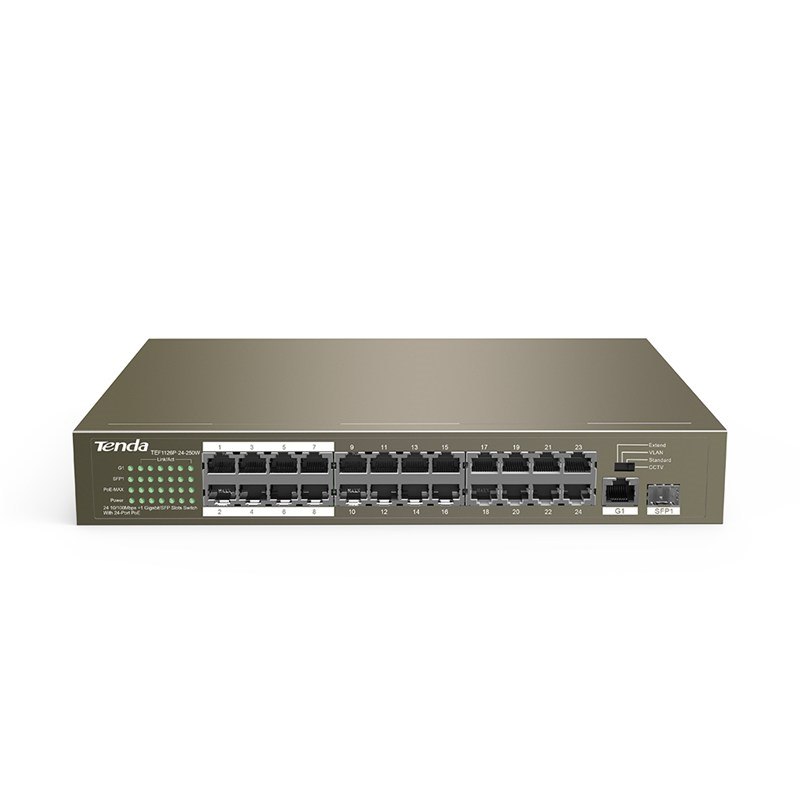 Tenda 24Fe+1Ge /1SFP With 24-Port Poe