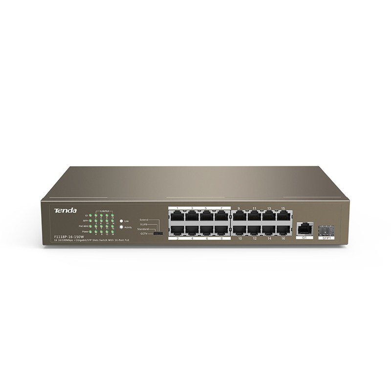 Tenda 16Fe+1Ge /1SFP With 16-Port Poe