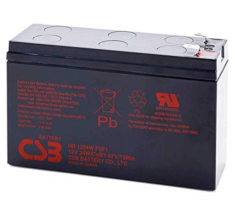 HR1224 f1/f2  - CSB 12V 7.2Ah Battery F2  & F1 Terminals