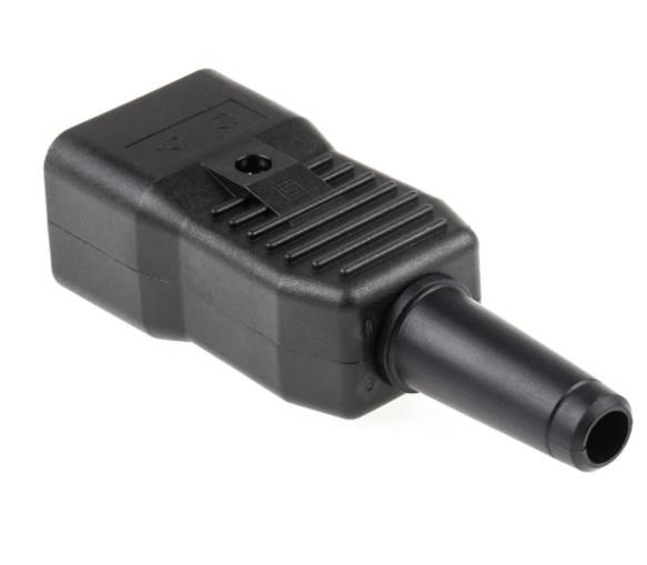 C20-RW - 15Amp Rewireable IEC C20 Male Plug Black