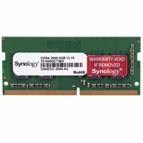 Synology 4GB DDR4-2666 non-ECC Unbuffered So-Dimm Module For Dva3219, RS820(RP)+