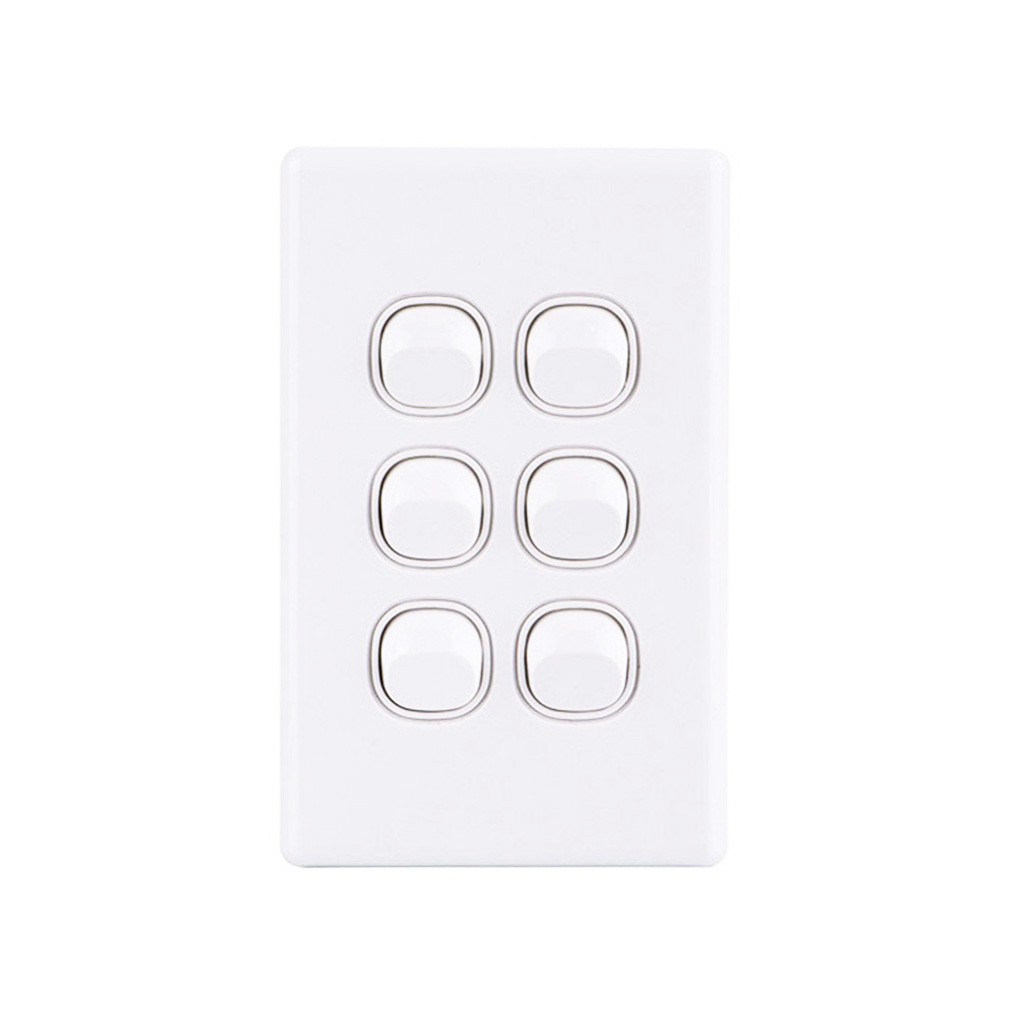 Buy 4Cabling 4C | Elegant Wall Switch 6 Gang 250V 16A - Vertical | BDC ...