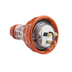 EY56P310 - EASY56 Plug Straight 10A 250V AC Industrial 3-Flat Pins IP66 Orange