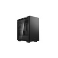 Deepcool Macube 110 Black Minimalistic Micro-ATX Case, Magnetic Tempered Glass Panel, Removable Drive Cage, Adjustable Gpu Holder, 1xPreinstalled Fan