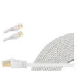 Edimax 1M White 40GbE Shielded Cat8 Network Cable - Flat 100% Oxygen-Free BAre Copper Core, Alum-Foil Shielding, Grounding Wire, Gold Plated RJ45
