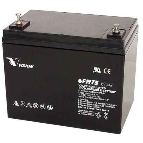 Vision Battery 6FM75D-X 12V 75 Ah CT Series (Front Terminal)