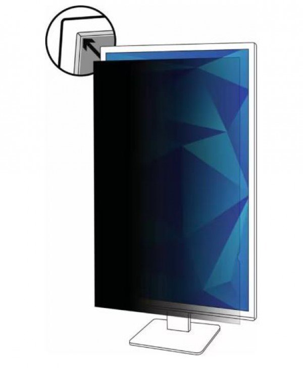 3M Privacy Filter For 21.5" Portrait Monitor With Adhesive Strips And Slide Mounts, 16:9