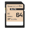 Team Group Elite SDXC Uhs-I U3 High Speed Memory Card 64GB, R/W (Max) 100MB/s 50MB/s, V30