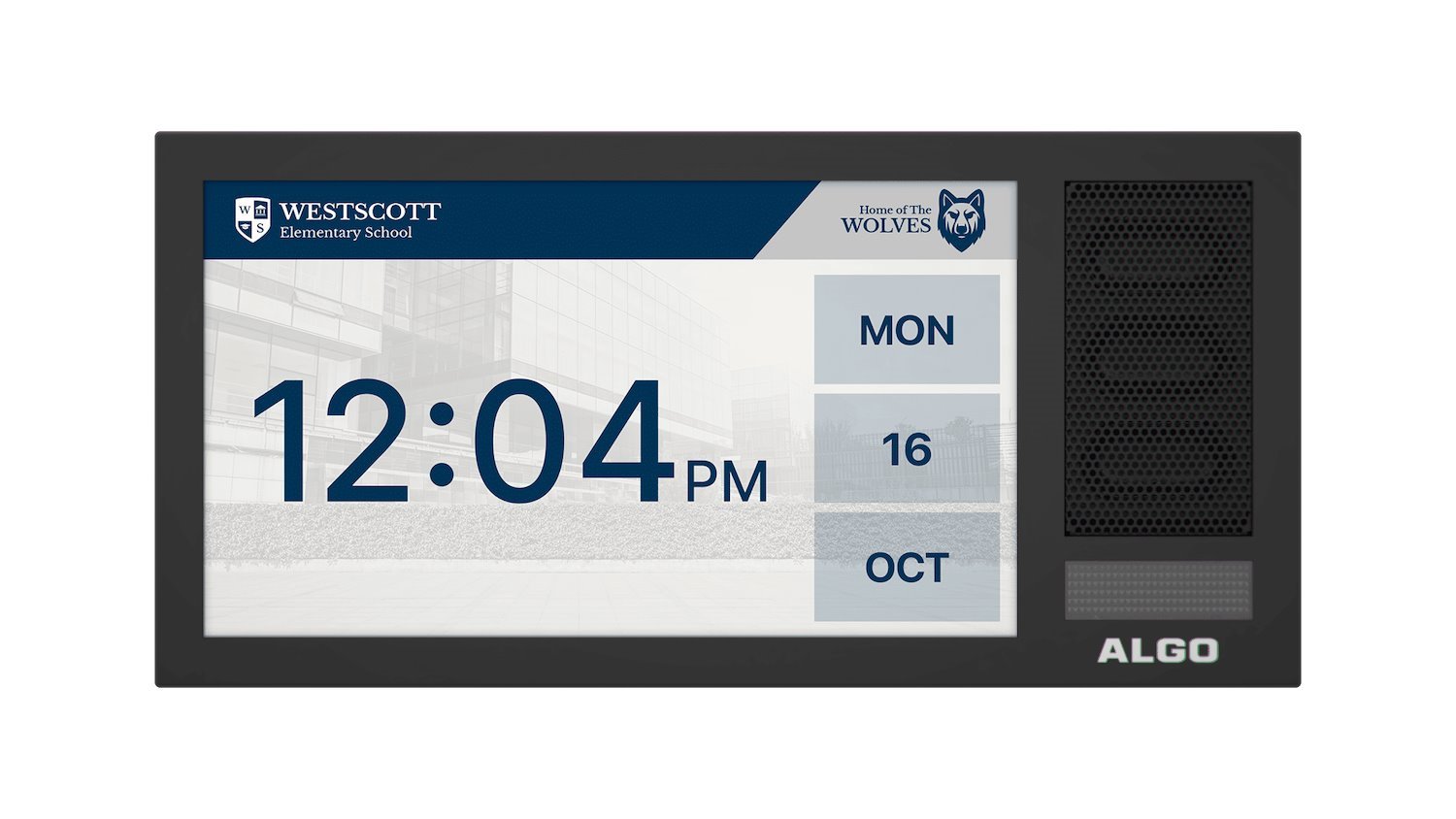 Algo Ip Digital Display With Speaker Single Sided