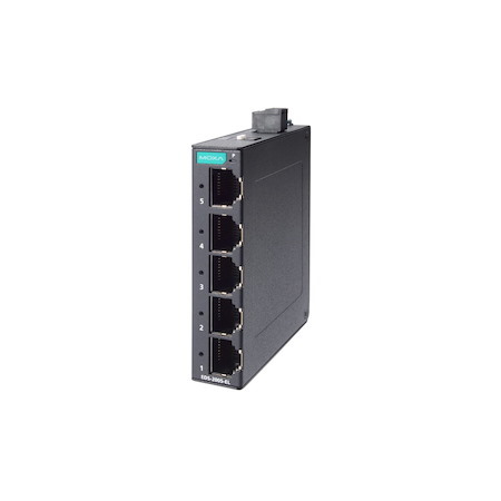 Moxa | Eds-2005-El | Unmanaged Fast Ethernet Switch With 5 10/100BaseT(X) Ports, 12/24/48 Power Input, Metal Housing, -10 To 60°C Operating Temperature