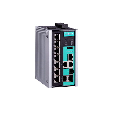 Moxa | Managed Gigabit Switch, 7 10/100 Ports, 3 Combo Gigabit/SFP Ports, -40 To 75°C.