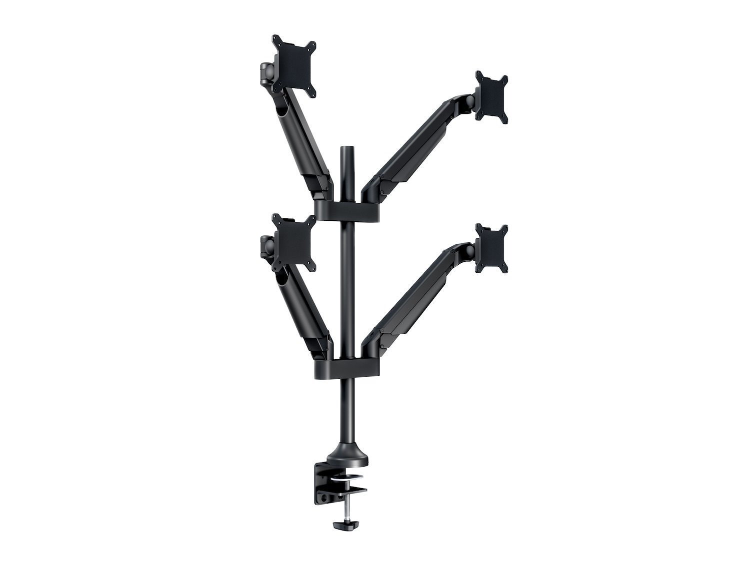 Multibrackets M Vesa Gas Lift Arm Quad - Monteringssats (Bordsfäste, 4 Vridbara Armar) - FÖR 4 LCD-bildskärmar - Aluminium - Svart - Skärmstorlek: 15"-32"