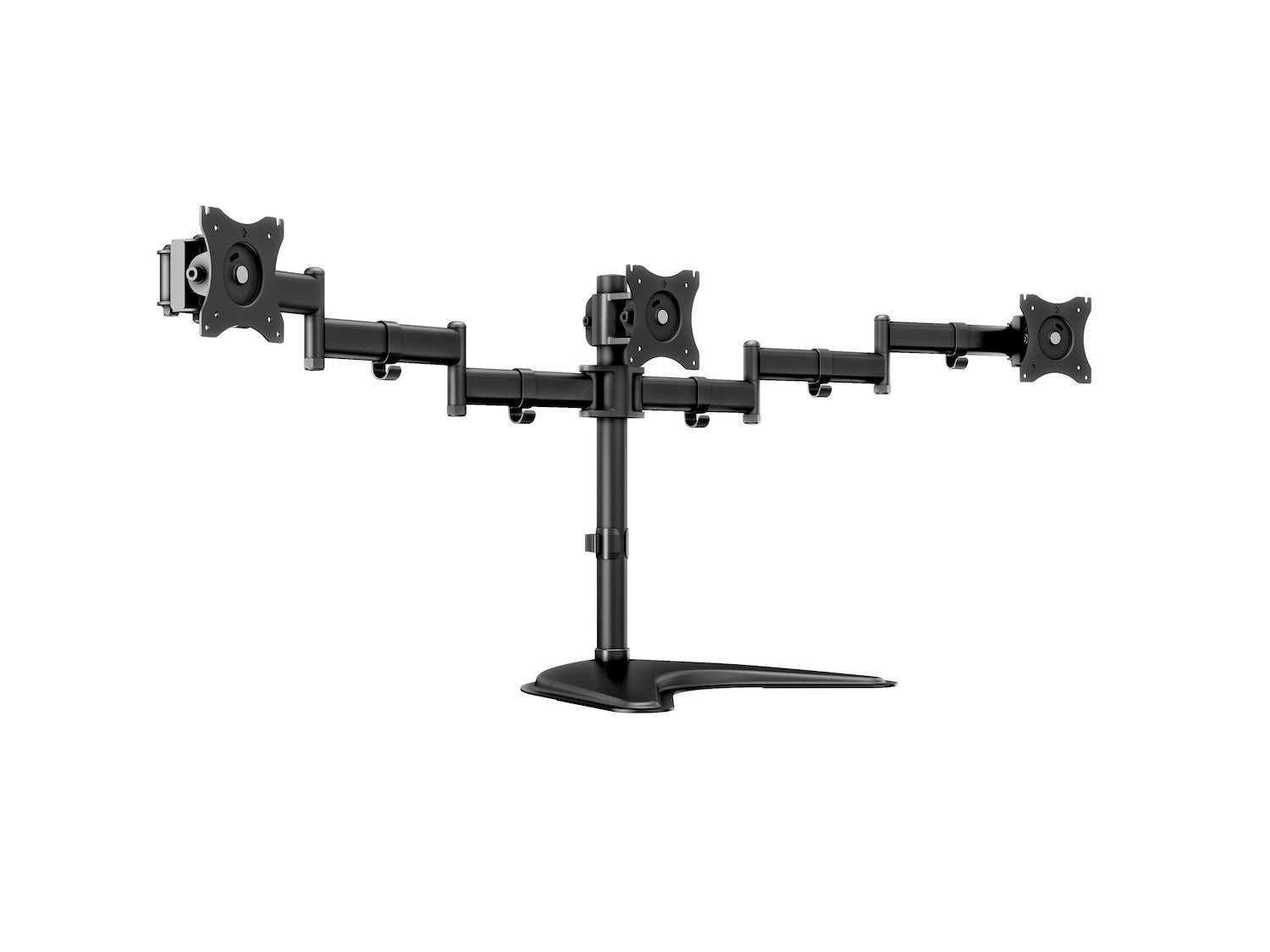 Multibrackets M Deskstand Basic Triple - Monteringssats (Montering PÅ Skrivbord) - FÖR 3 LCD-bildskärmar - STÅL, Höggradig Aluminium - Svart - Skärmstorlek: 15"-27" - Skrivbordsstativ