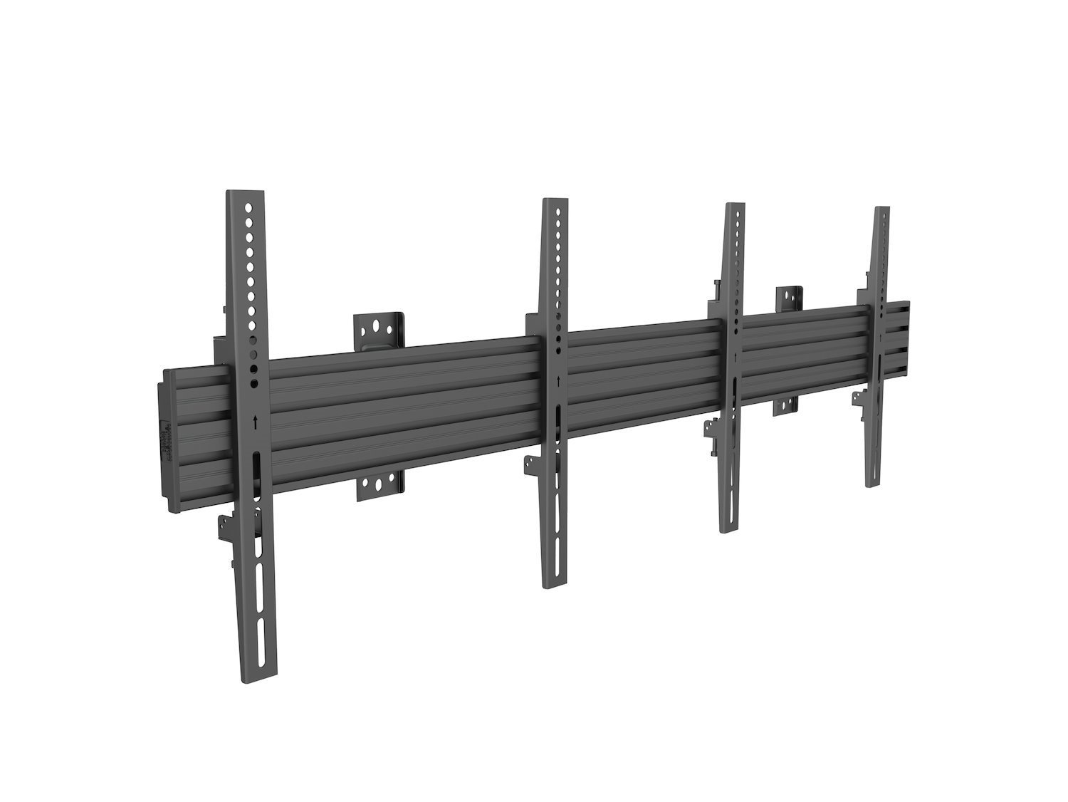 Multibrackets M Wallmount Pro Mbw2u - Monteringssats (2 Väggplattor, Väggskenor, 4 X Fasta Armar) - FÖR 2 LCD-bildskärmar - Aluminium, STÅL - Svart - Skärmstorlek: 40"-65" - Väggmonterbar