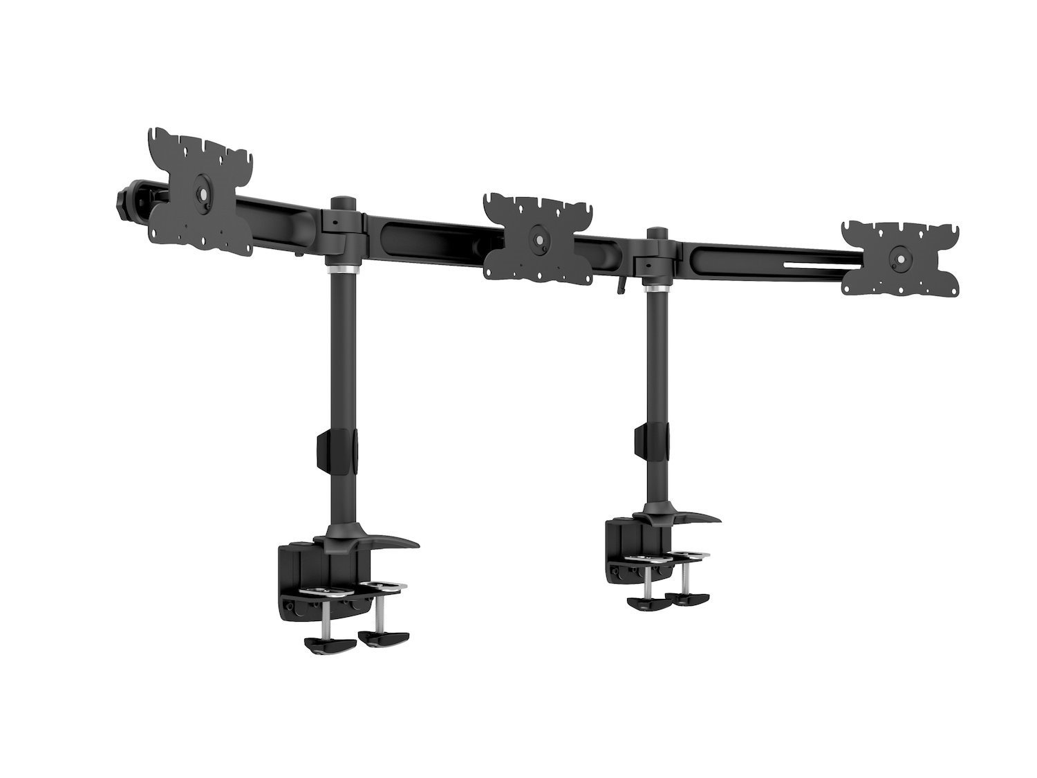 Multibrackets M Vesa Desktopmount Triple Desk Clamp - Monteringssats (Arm FÖR Montering Av Tre Skärmar, 2 Poler, 2 Bordsklammermonteringar, 3 Skärmfästen) - FÖR 3 LCD-bildskärmar - Plast, STÅL, Alumin