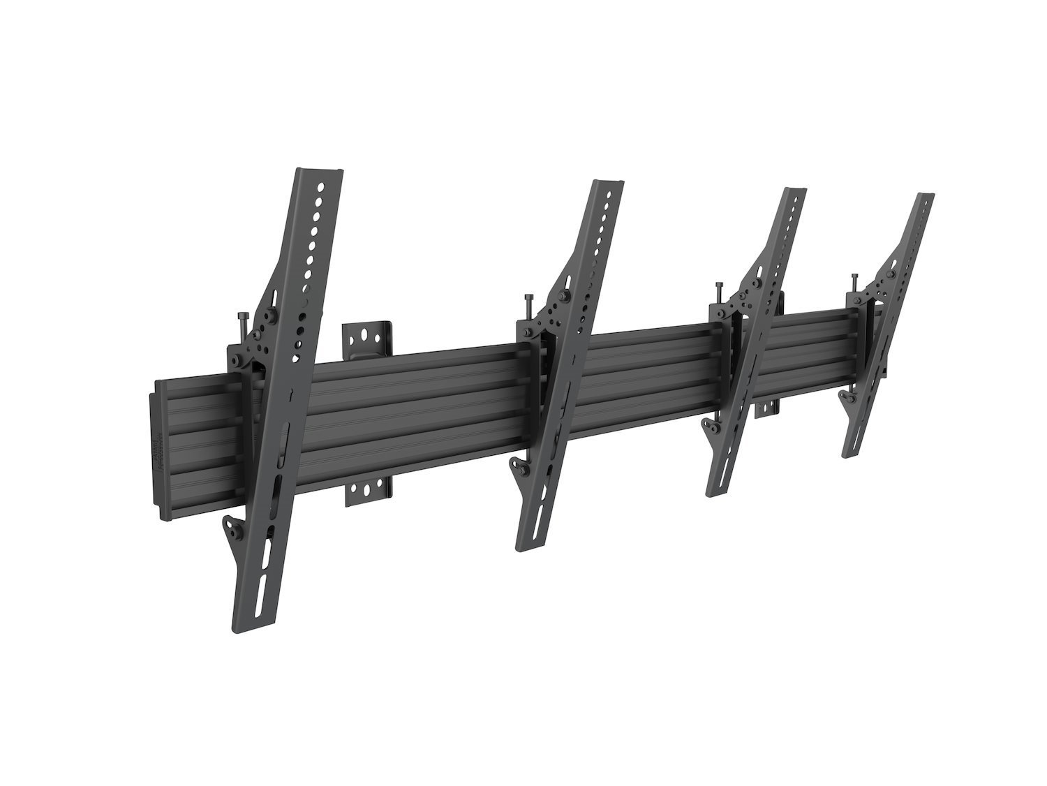 Multibrackets M Wallmount Pro Mbw2u - Monteringssats (2 Väggplattor, Väggskenor, 4 Lutningsarmar) - FÖR 2 LCD-bildskärmar - Aluminium, STÅL - Svart - Skärmstorlek: 40"-65" - Väggmonterbar