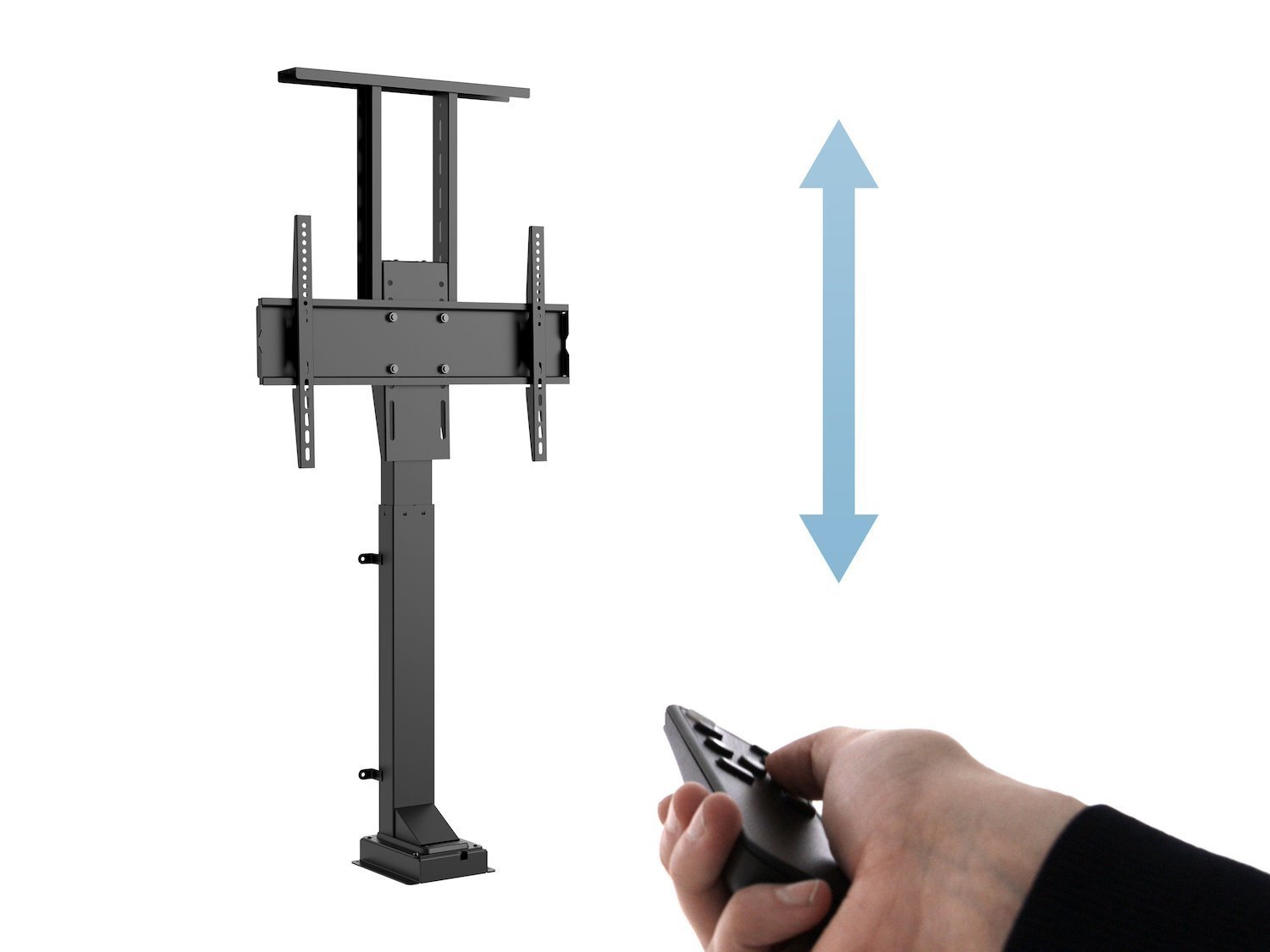 Multibrackets M Motorized TV Lift Large - STÄLL - FÖR LCD-display - Svart - Skärmstorlek: 37"-65" - Monteringsgränssnitt: 600 X 600 MM - Golvstående