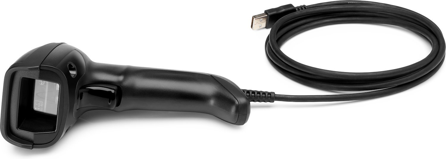 HP Handheld Barcode Scanner - Cable Connectivity - Black - USB Cable Included