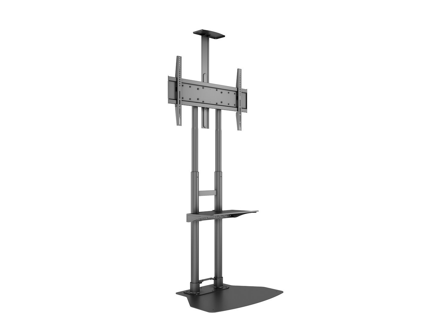 Multibrackets M Public Floorbase Basic 180 Incl Shelf & Cameraholder - Vagn - FÖR Videokonferenssystem - Svart - Skärmstorlek: 55"-80" - Golvstående, Monterbar PÅ Golvstativ